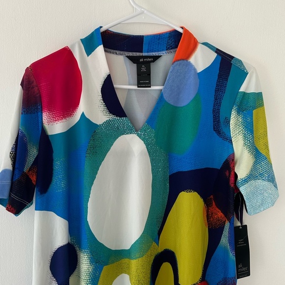 Women’s NWT Ali Miles Short sleeved Shirt Size Large - Picture 3 of 9